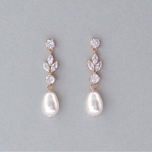 Elegant Gold and Silver Pearl Drop Earrings